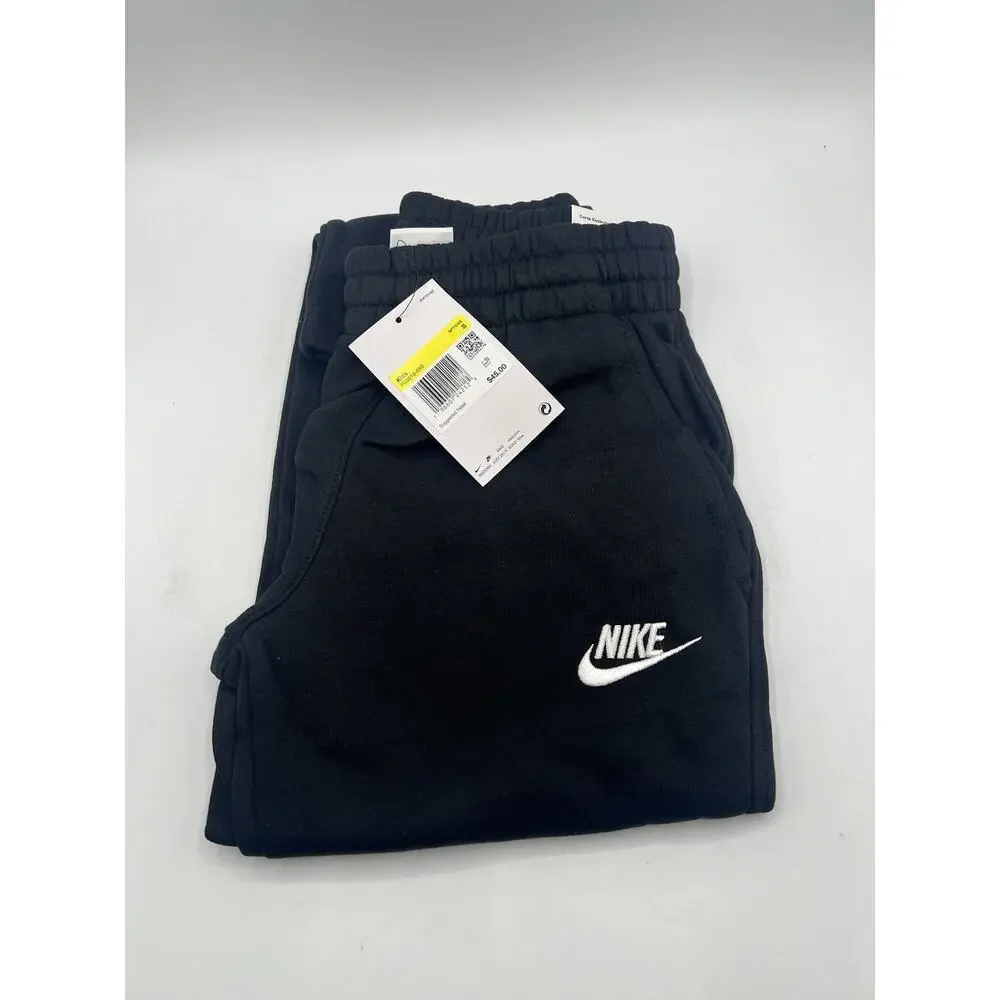 New Nike Boys Sportswear Club Fleece Pants Black Size S Small FD3010-010